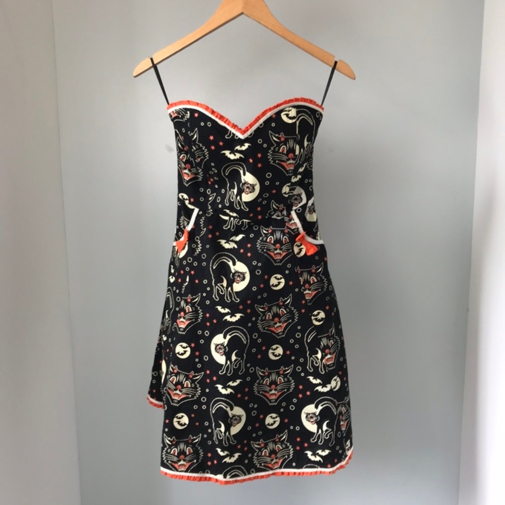 Sourpuss Retro Strapless Cotton Dress Vintage M